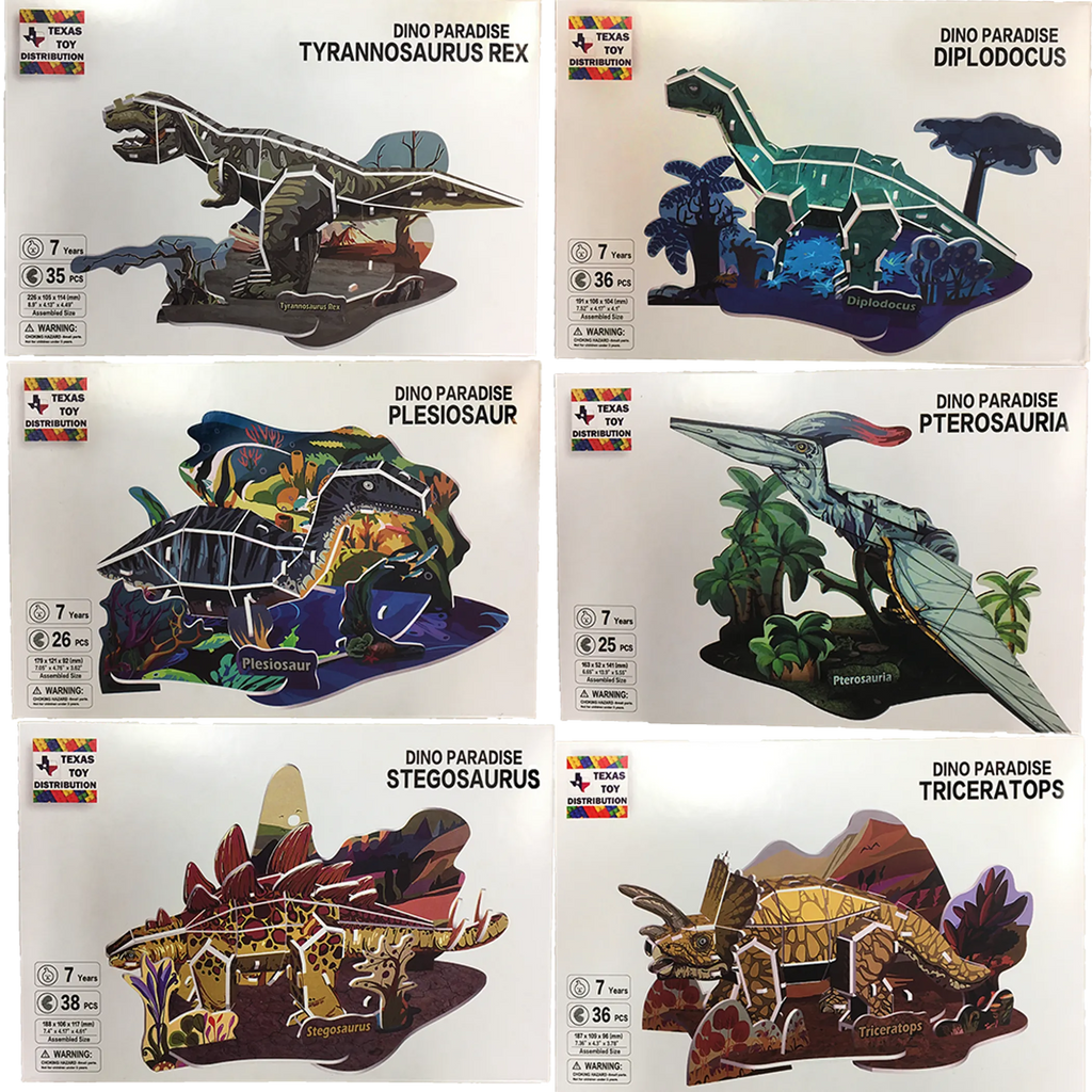 Dinosaur 3D Puzzles EPS Foam Puzzle Sets, Six Types
