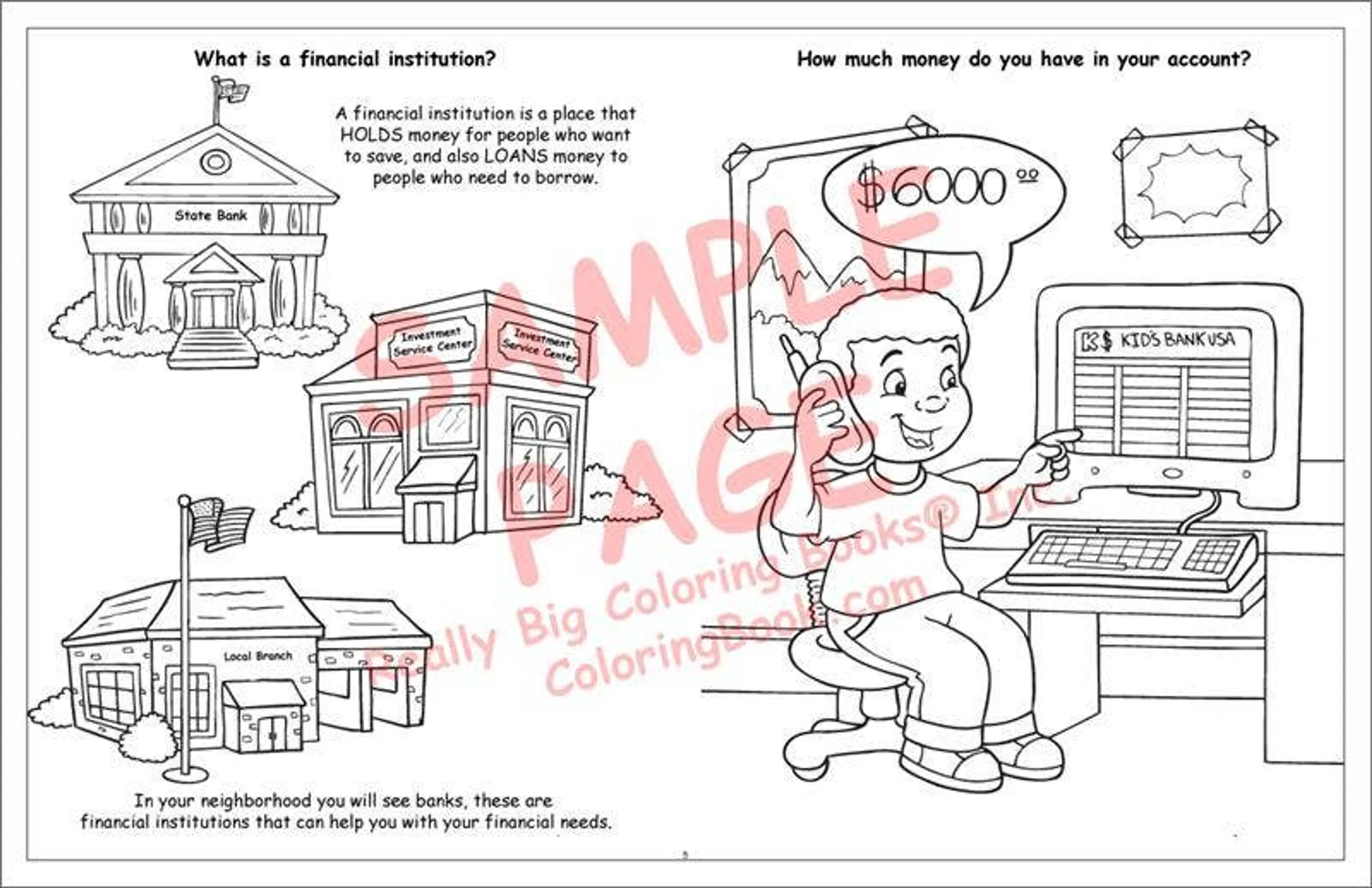 Kid's Book of Finance LapTop Coloring Book