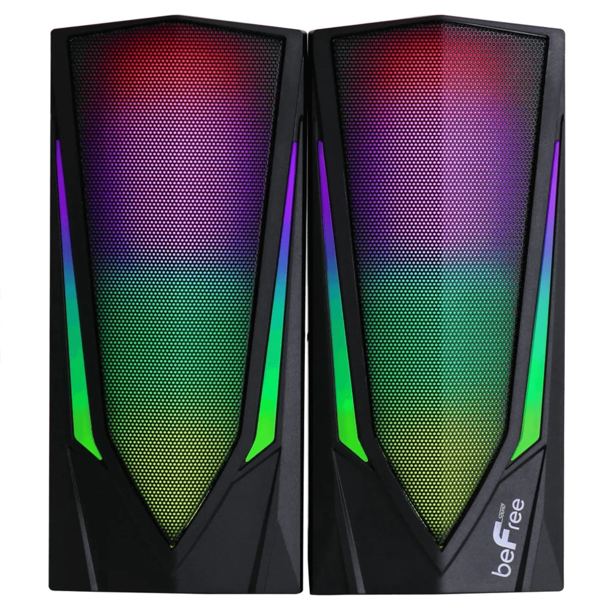 Dual 2.0 Computer Gaming Speakers with LED RGB Lights