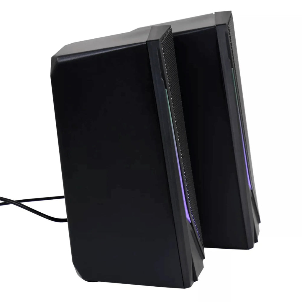 Dual 2.0 Computer Gaming Speakers with LED RGB Lights