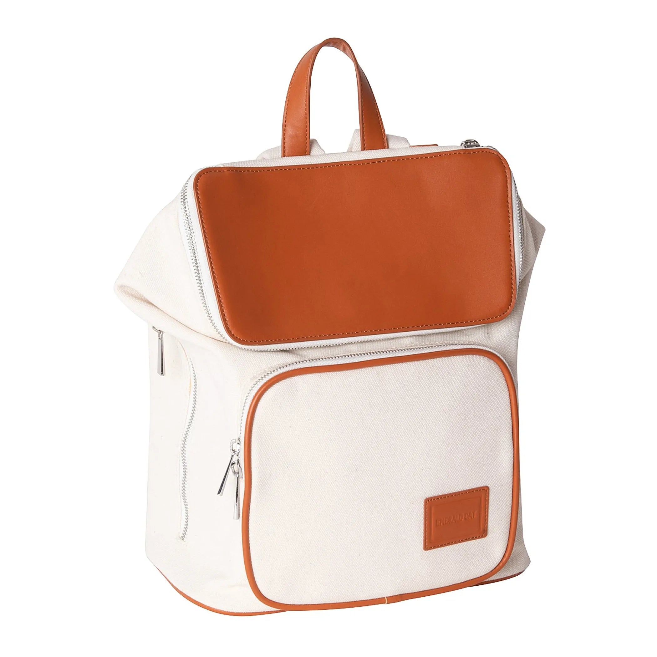 Emerald Cat Canvas Backpack Casual Daypack