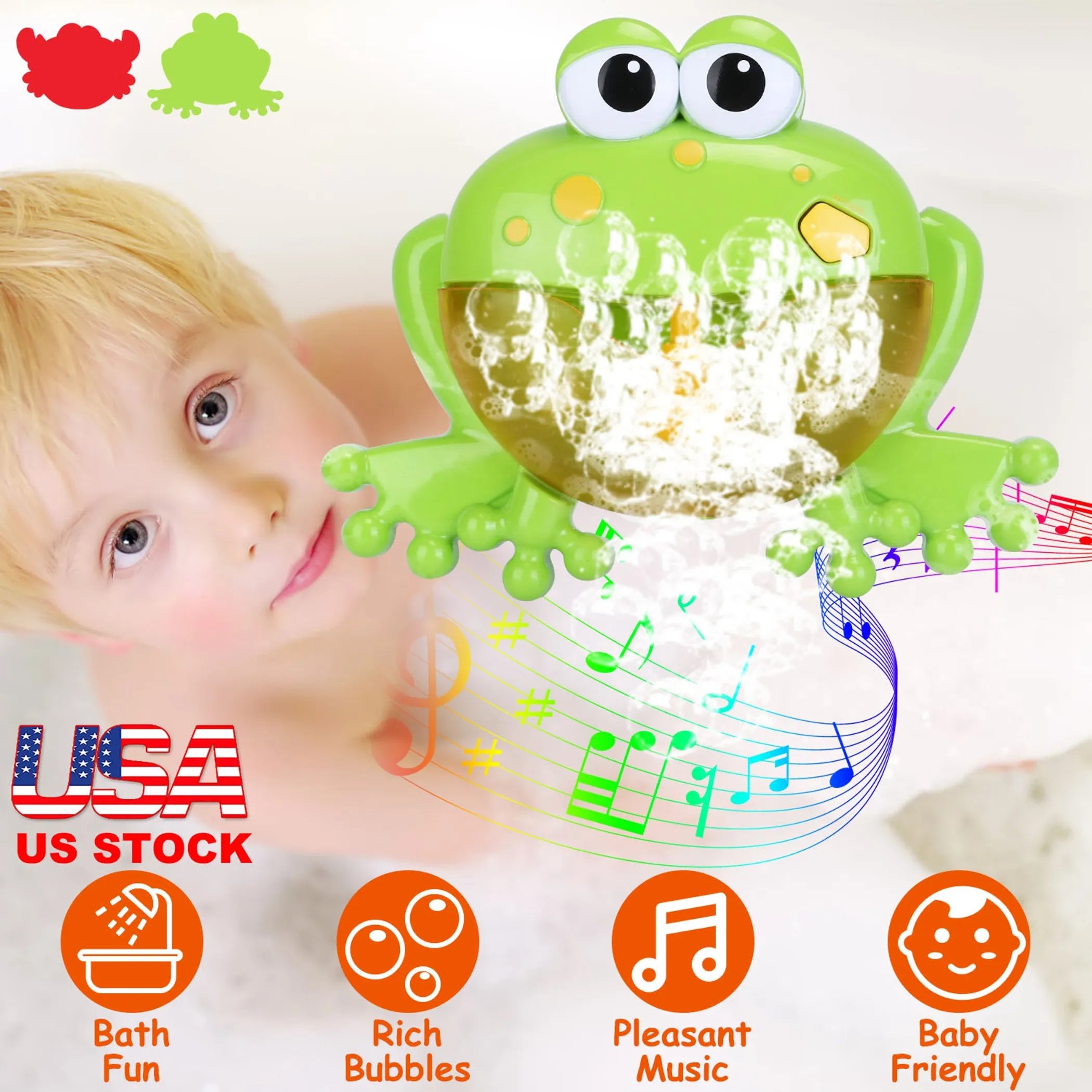 Frog Musical Bubble Bath Maker Baby Bath