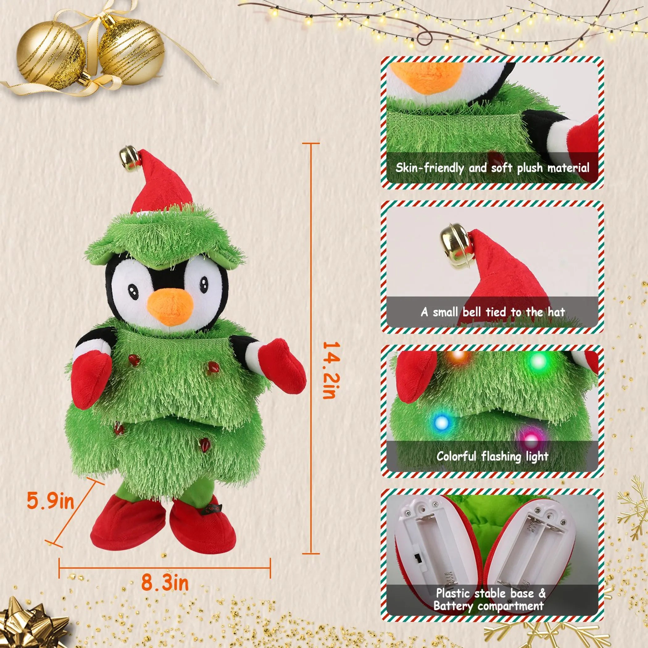 Electric Dancing Singing Plush Toy Twisting Penguin Toy