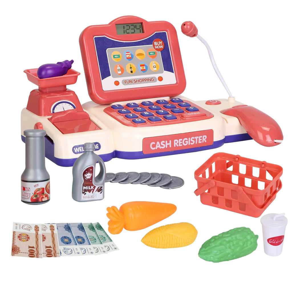 Kids Cash Register Pretend Play Cashier Toy
