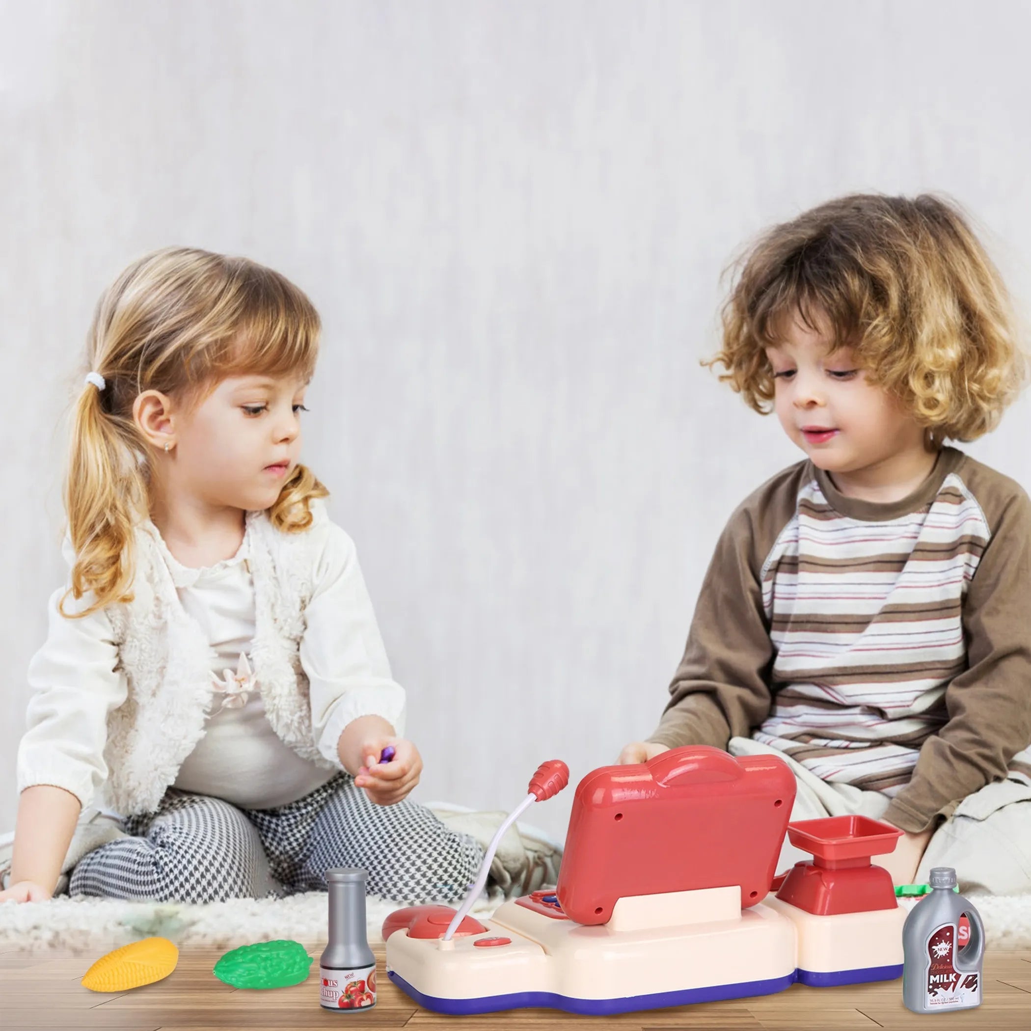 Kids Cash Register Pretend Play Cashier Toy