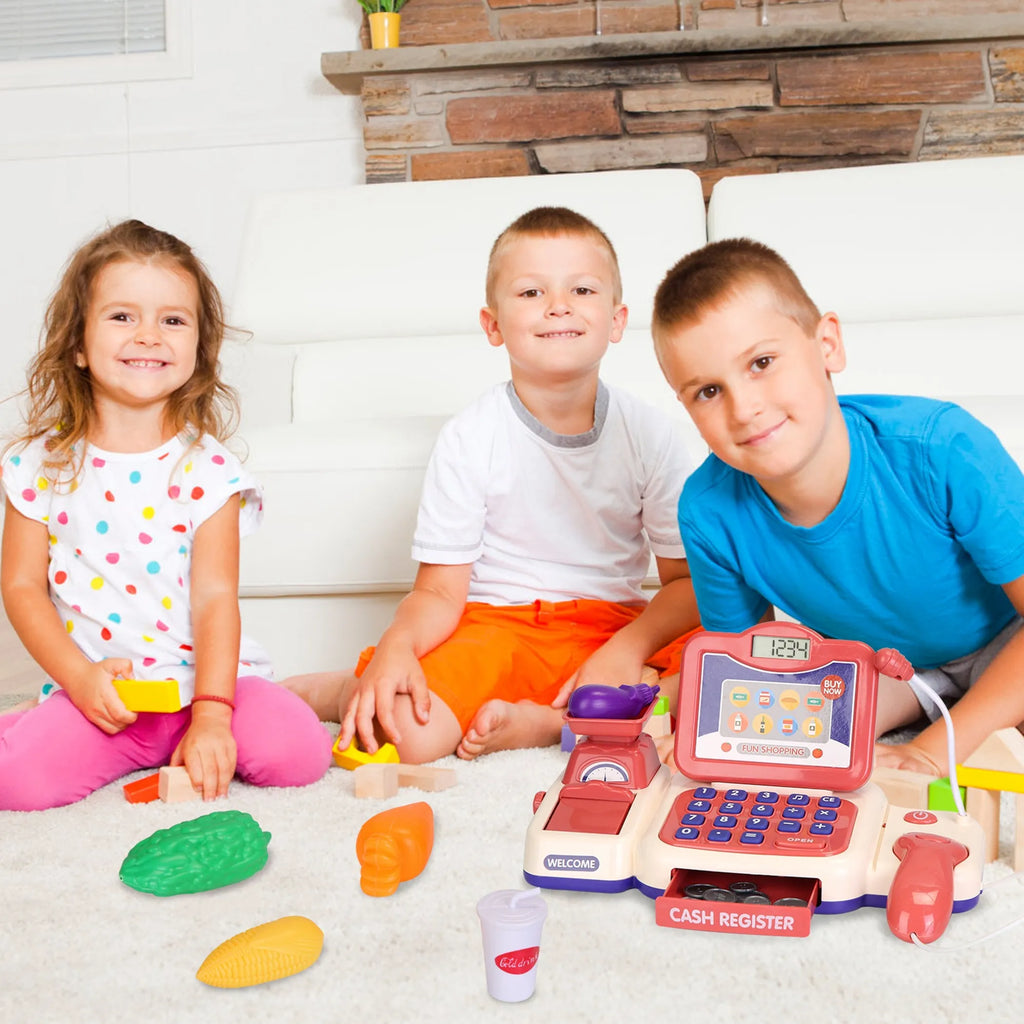 Kids Cash Register Pretend Play Cashier Toy