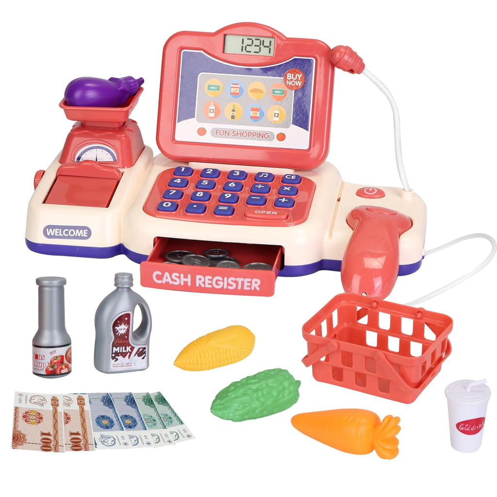 Kids Cash Register Pretend Play Cashier Toy