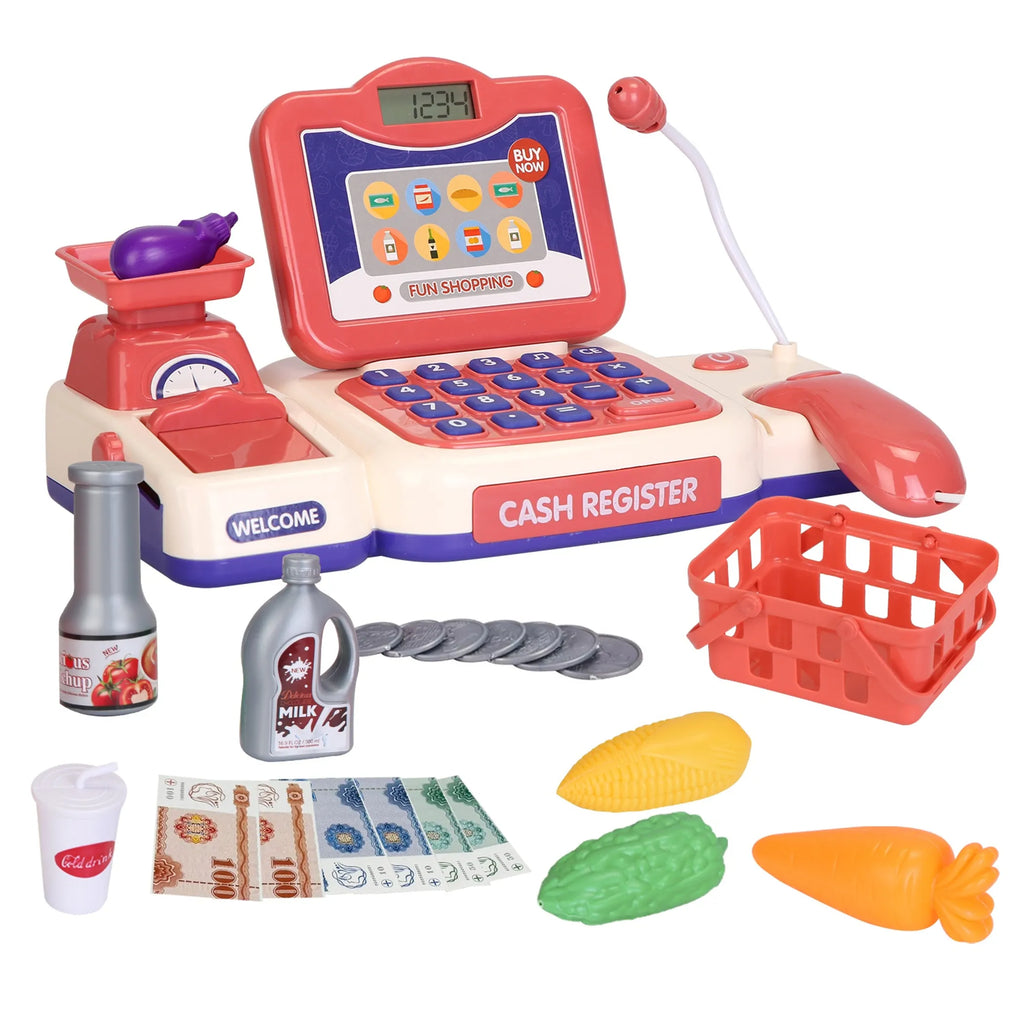 Kids Cash Register Pretend Play Cashier Toy