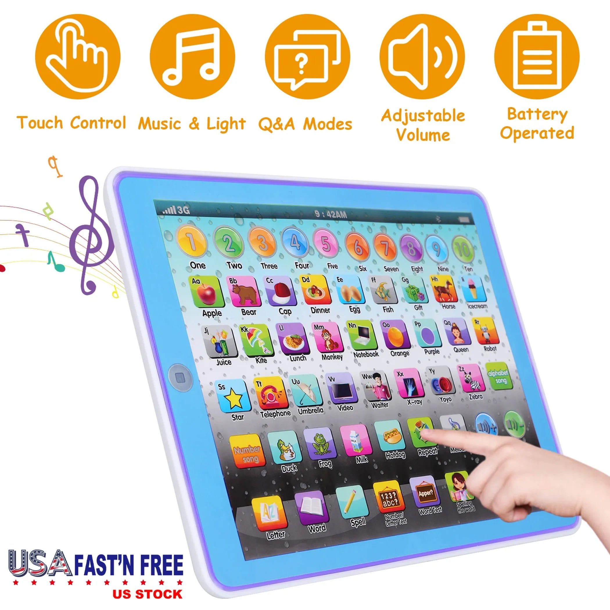 Kid Baby Toddler Tablet Toy Educational Learning Study Tablet Pad