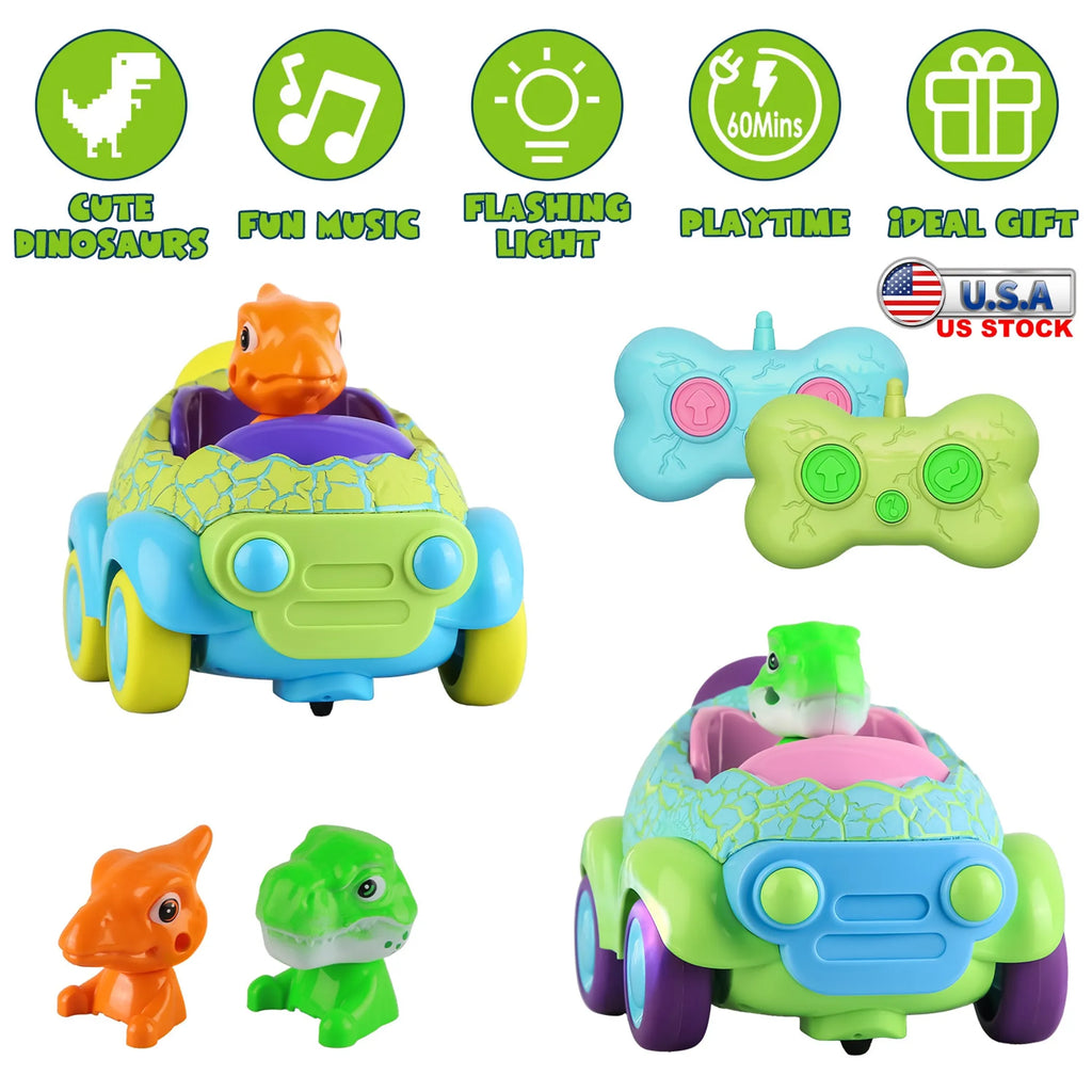 2Pack Dinosaur Remote Control Cars