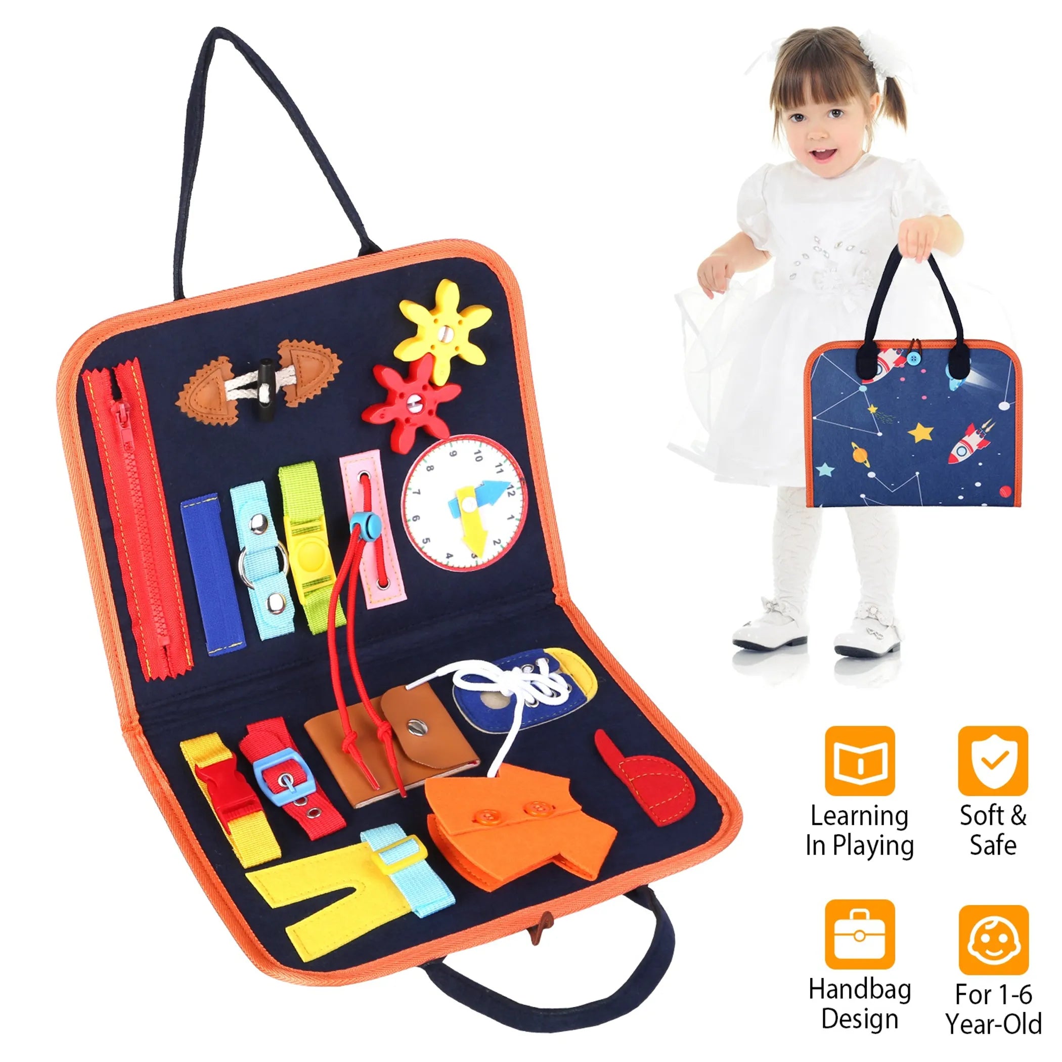 Kids Busy Board Sensory Activity Board Preschool