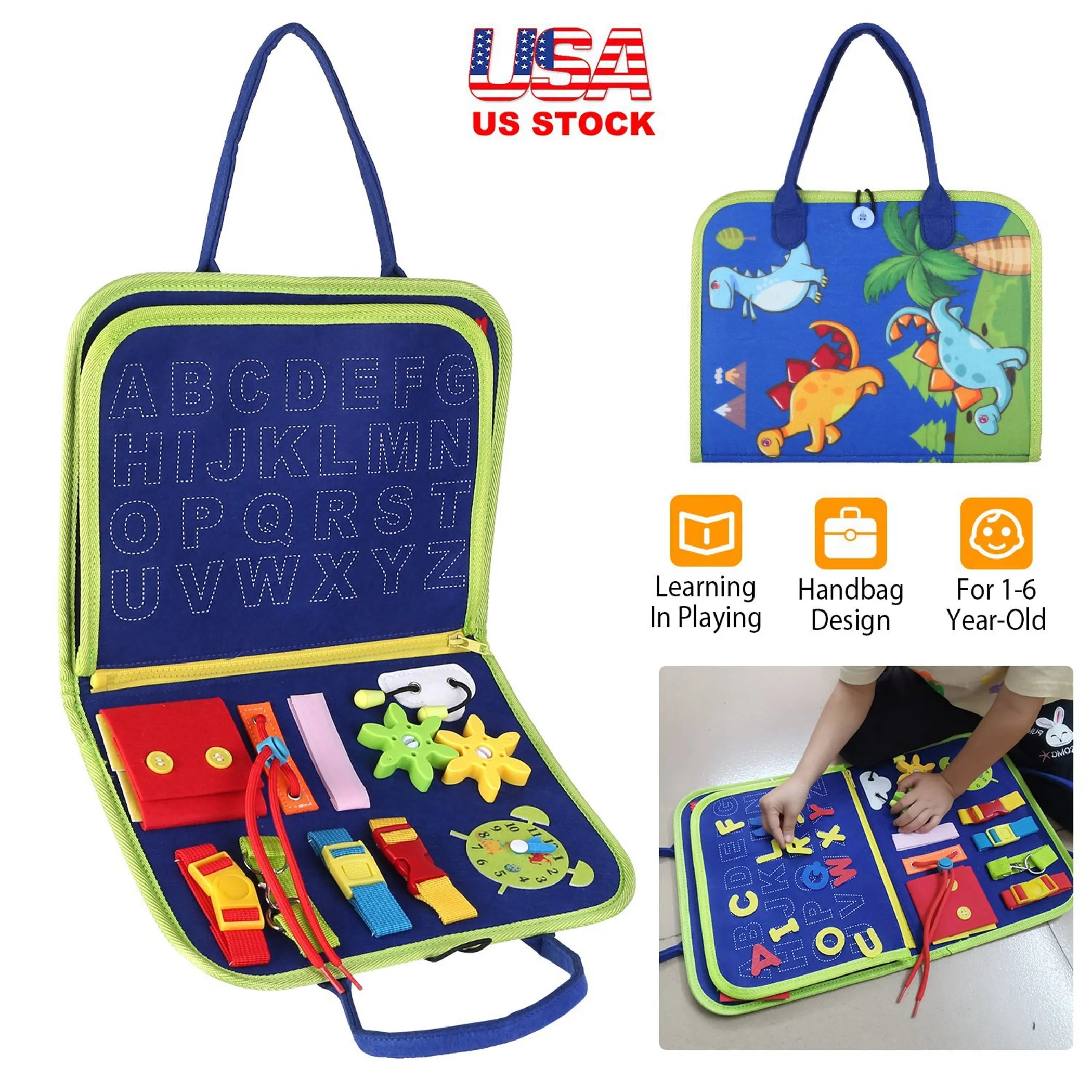 Kids Busy Board Sensory Activity Board Preschool Learning Toys