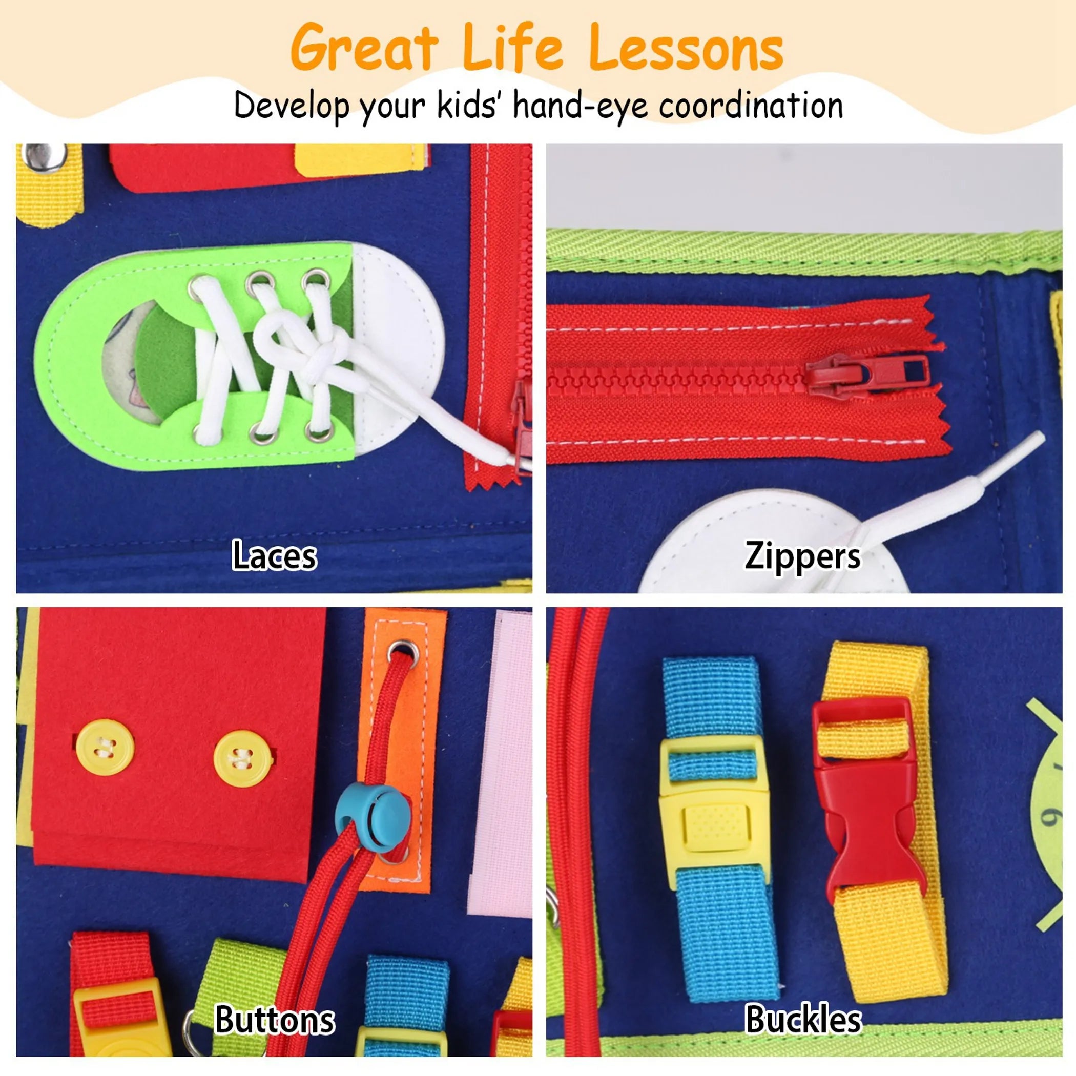 Kids Busy Board Sensory Activity Board Preschool Learning Toys