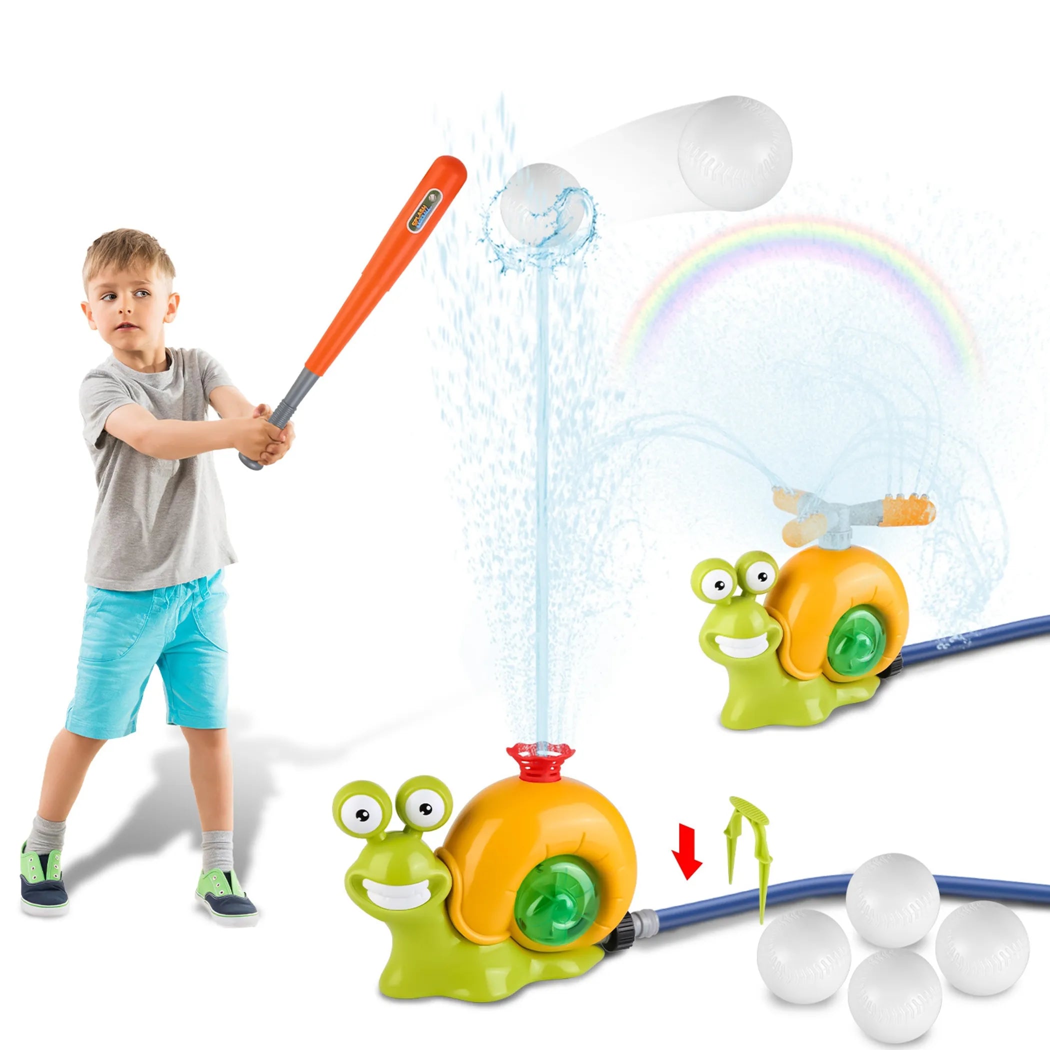 2 In 1 Snail Water Sprinkler Baseball Toy