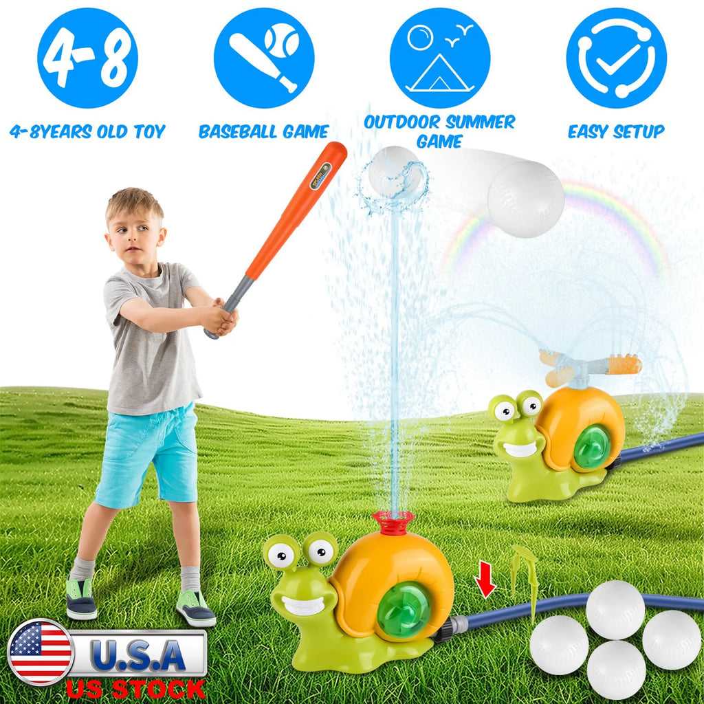 2 In 1 Snail Water Sprinkler Baseball Toy