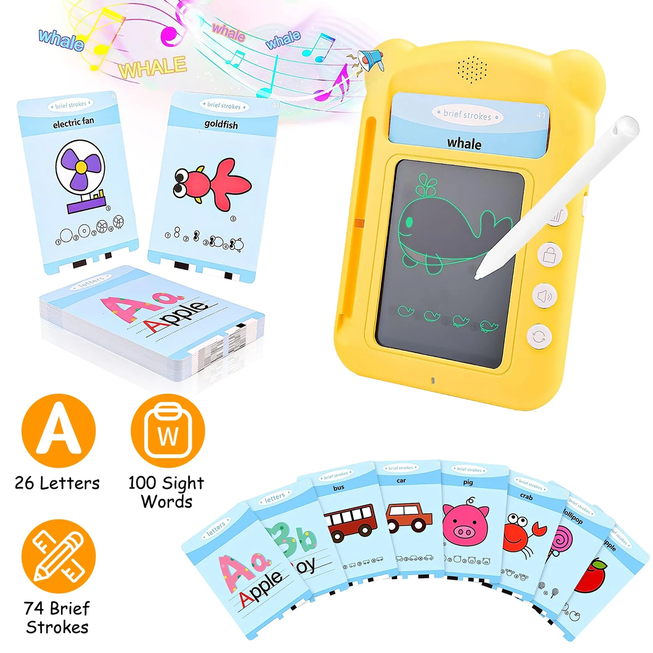 100 Words Talking Flash Cards 5.5In Toddler LCD