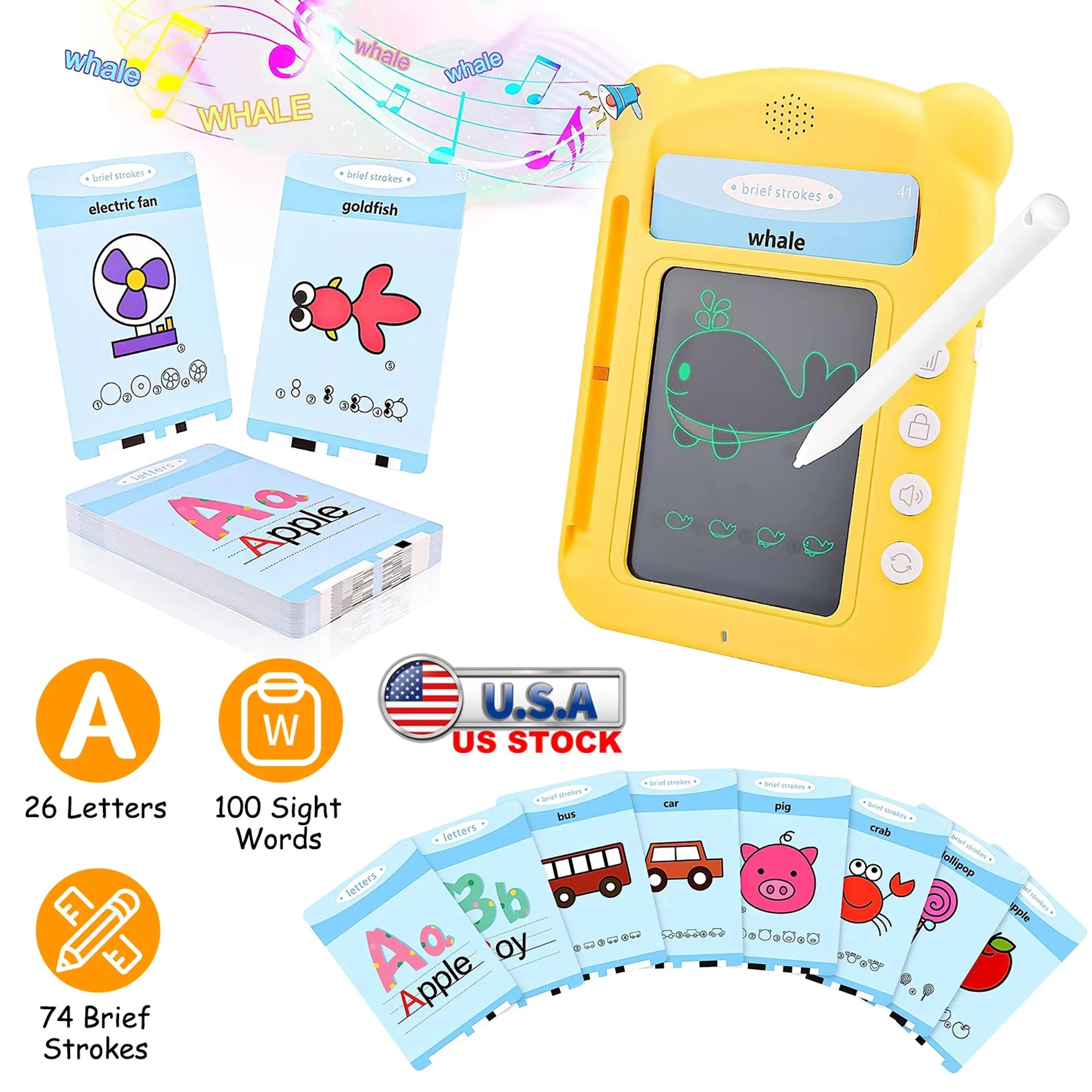 100 Words Talking Flash Cards 5.5In Toddler LCD
