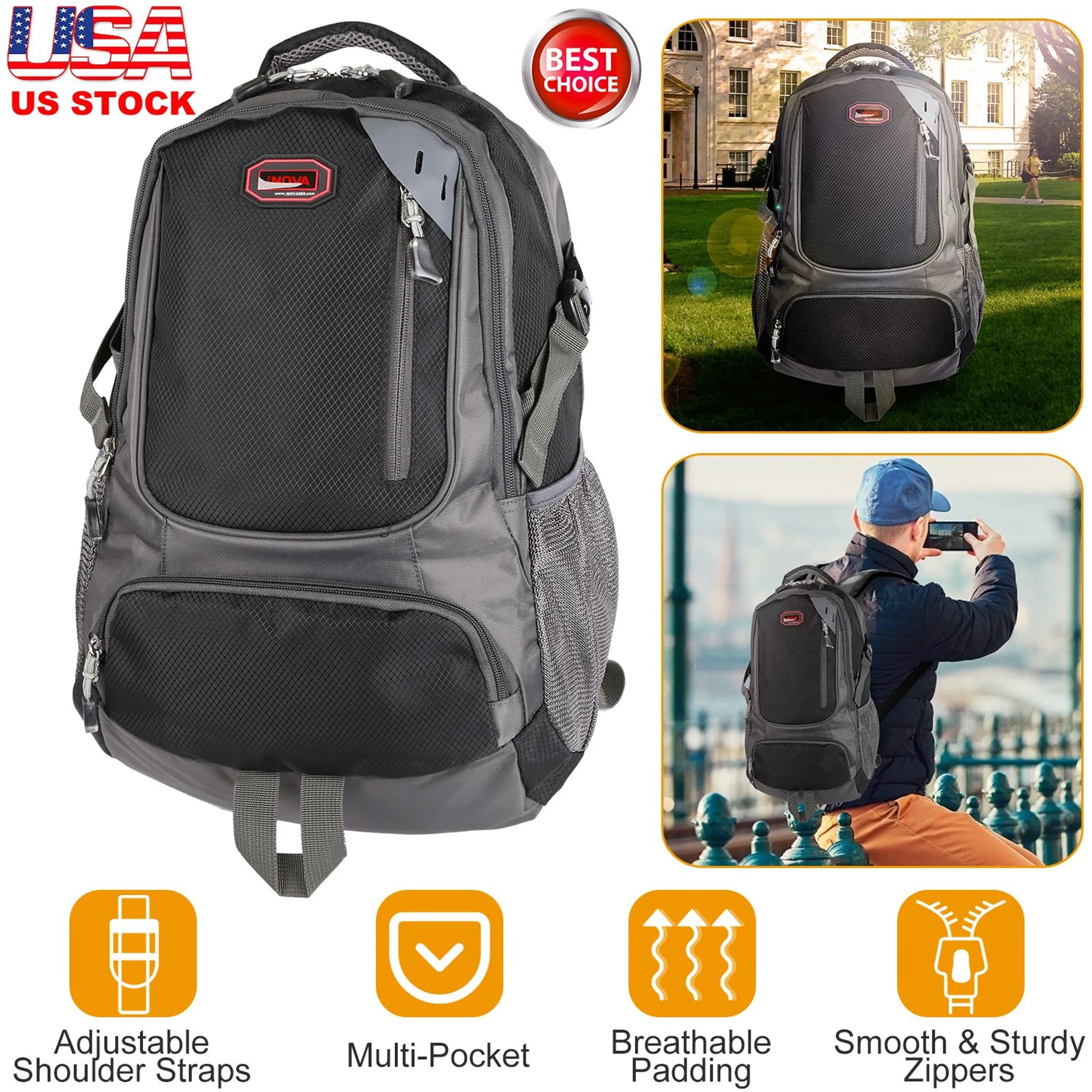 Unisex School Backpack Casual Travel Shoulder Bag